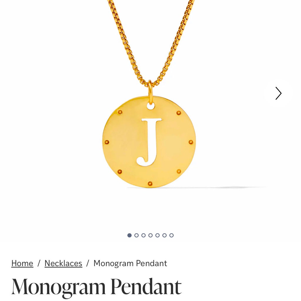 Julie Vos Monogram Pendant “J”